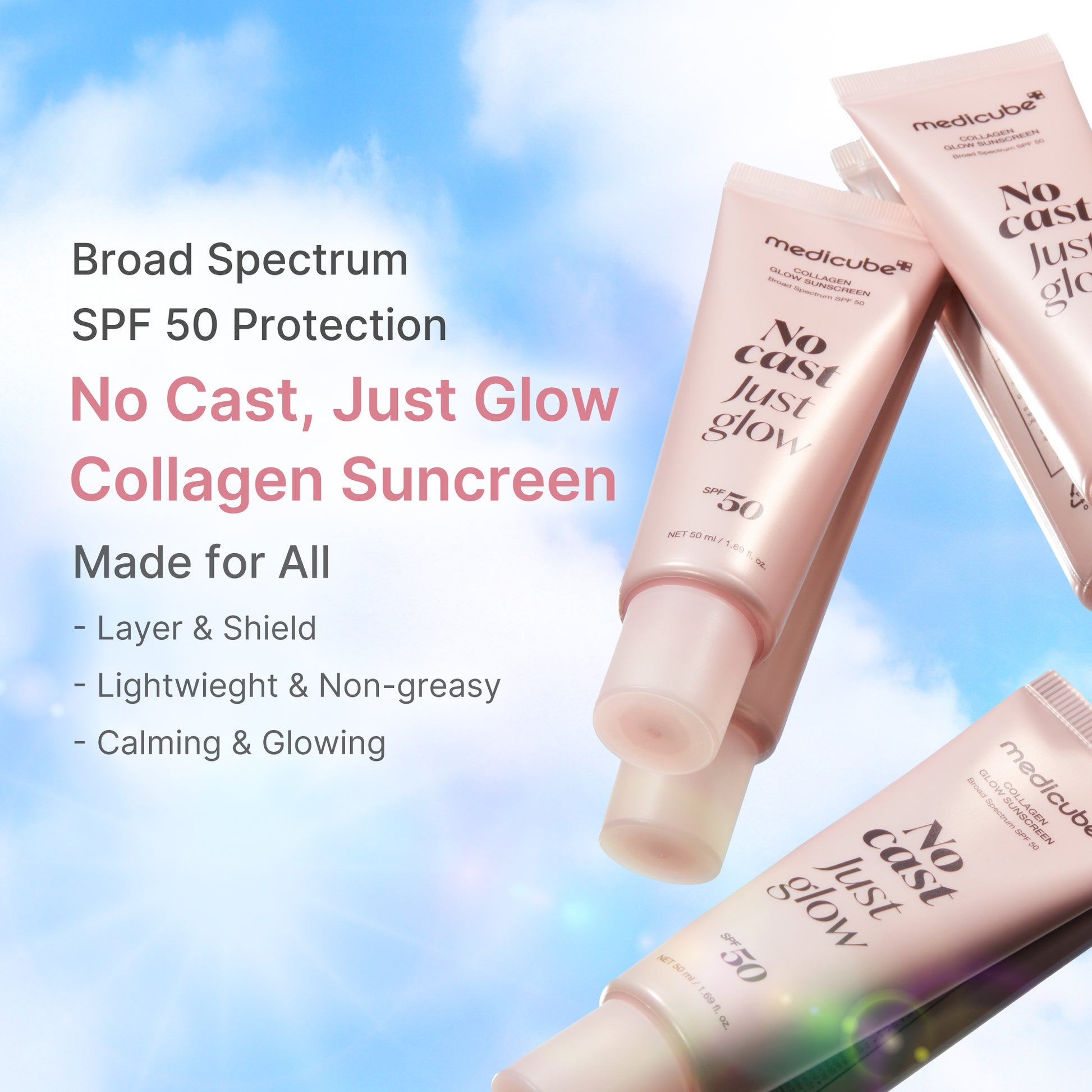 [Subscr.] No Cast Just Glow Collagen Sunscreen - medicube.us